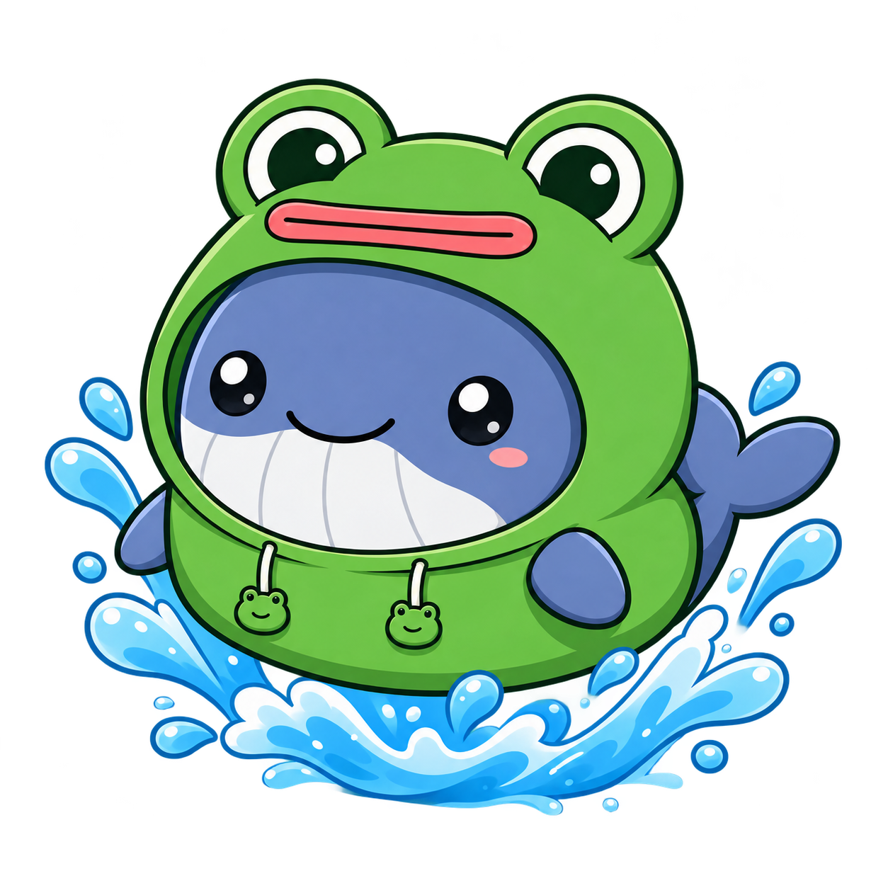 WHALEPY moving through blue water